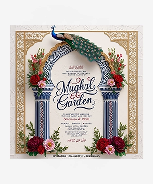 Indian Traditional Style Card (Peacock Design)